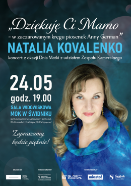 Świdnik Wydarzenie Koncert Koncert - Natalia Kovalenko Dziękuję Ci Mamo - w zaczarowanym kręgu piosenek Anny German